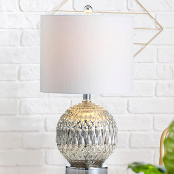 Krister 20.5" Glass/Metal LED Table Lamp - JONATHAN Y